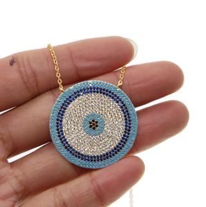 2019 Nya Micro Zirconia Greek Evil Eye Charm Silver Color Lucky Blue Eyes Necklace Elegant Women Girls Exquisite Gift Jewelry J1904703440