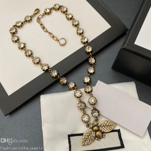 Naszyjnik Projektant biżuterii luksusowe diamentowe rocznica prezent złota pszczoła wisiorek 14k złota moda początkowa wisiorki naszyjniki dla kobiet s282h