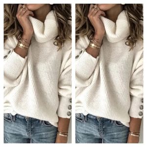 Kadın Sweaters Sınır Çapraz Sonbahar ve Kış Avrupa Dış Ticareti Kadın Sweaters Yüksek Necked Triko Tops 231201