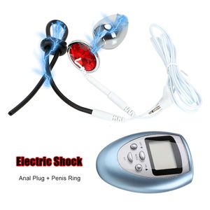 Sex Spielzeug Massagegerät Elektrische Schock Penis Ring Anal Plug für Männer Cock Exerciser Butt Frauen Nippel Klemmen Stimulator Spielzeug erwachsene 18