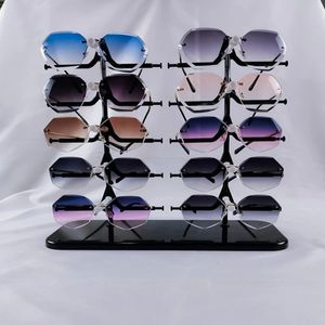 Jewelry Boxes Double Row 10 Pairs of Counter Glasses Display Stand for Sunglasses Display Stand Props Storage Stand 5 Floors 231201