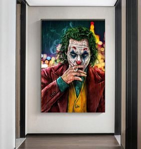 Film Star the Joker Oil Canvas Boyas Baskıları Şaka çizgi roman resim duvar resimleri oturma odası için ev dekor4752107
