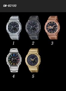 9AA Sports Quartz Digital Unisex Watch Original shock watch Full feature LED alloy large dial steel band dual display GM-B2100 oak series