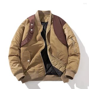 Herrjackor Fashion Autumn/Winter Personality Pilot Jacket Minimalist Casual Coat Baseball Jersey