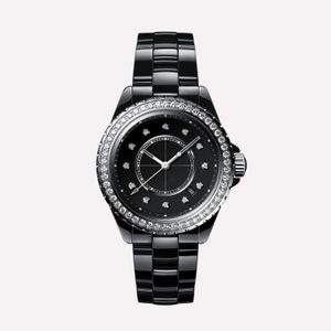 Modeföretag högkvalitativt kvinnors klockdesigner Watch Lady Quartz Movement Ceramic Strap, Sapphire Glass djupt vattentätt lyxklocka med låda