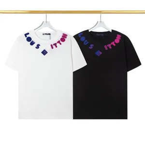 サマーメンズTシャツショーツスリーブラグジュアリーファッションシャツ男性用のカジュアルな特大のCltohing刺繍haikyuu M-5xlのためのグラフィックティーレターデザイナー