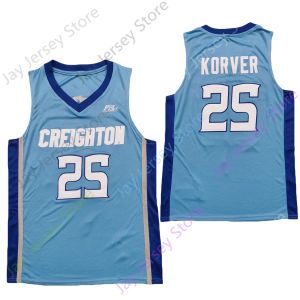 2020 NYA NCAA CREIGHTON Bluejays Jerseys 25 Korver College Basketball Jersey Blue Size Youth Adult Brodery