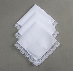 Handmade Cotton Pure White Small DIY Lace Handkerchief 23*25cm