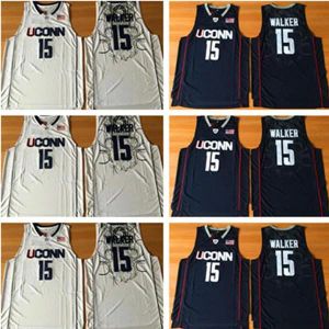 Basketball Uconn Huskies 15 Kemba Walker College Basketball Jerseys University Wears NAVY White Men NCAA Ed Jersey S-2XL Wear T