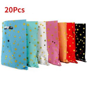 Gift Wrap 20st Pure Color Small Five Pointed Star Party Decoration Aluminium Film Bag Candy Birthday Wedding Banket 231130