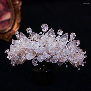 Klipy do włosów luksusowe korony ślubne kobiety tiary kryształ biały diadem moda nagłówek nagłówek na przyjęcie weselne akcesoria