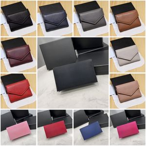 Bolsas de cartão da moda de alta qualidade Bolsas de moedas femininas 5 cores com caixa 11x6,5 cm 20178 25578