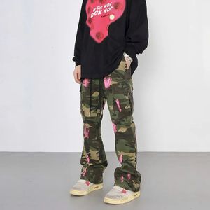 Män s byxor foufurieux 2023 mode kamouflage baggy män träning last flare joggar sweatpants hip hop long byxor mens 231201