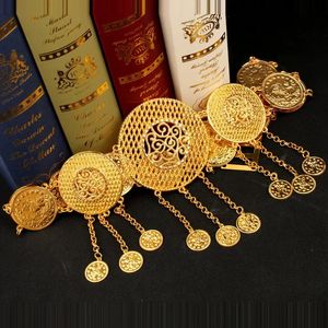 Other Fashion Accessories Turkish Coin Chain Belt Gold Plated Kurdish Wedding Jewelry for Bridal Ethnic Women Dress Belts Long Chain Body Jewelry 231201