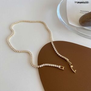 2022 Tenniskedja 3mm Cubic Zircon Buckle Necklace Chocker Gold Plated ClaVicle Chain Necklace