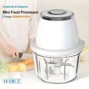 Kraftfull 304 Portable Steel Portable Electric Food Chopper Processor - 11.83oz Mini USB Wireless Handheld Vitlökskiva för grönsaker Kött