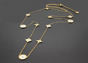 Högkvalitativt varumärke Titanium Steel Sweater Chain 18K Gold Rose Silver Long Necklace Lämplig för mode Women039s Gift Come9311788