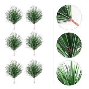 Dekorativa blommor 24 datorer Artificial Pine Branch Fake Christmas Picks Crafts Decor Outdoor Xmas Branches Needles