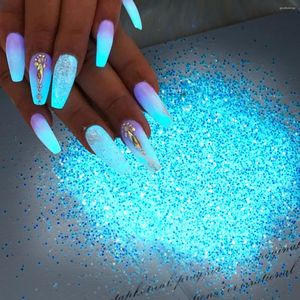 Polvere luminosa in resina epossidica con glitter per unghie, che si illumina al buio, blu/verde, 10 g di fosforo per la creazione di gioielli, pigmento