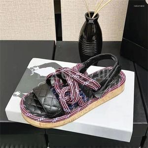 Sandaler Summer Kvinnor Skor Tjock Sole Open Toe Vacation Beach Cross bundet Casual Outdoor Holiday Shoe