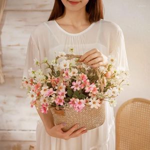 Decorative Flowers 1 Bunch 5 Heads Artificial Flower Bouquet Home Wedding Office Decor Silk Daisy DIY Indoor Outdoor Tools