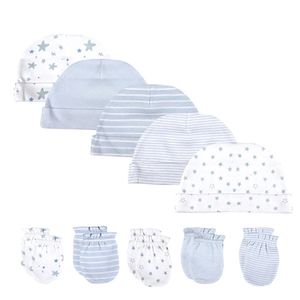 Crianças luvas unissex bebê hatsgloves algodão acessórios do bebê nascido equipado bebê meninos meninas conjuntos bonito headwear nightcap sono 231202