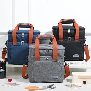 Impacchi di ghiaccioSacchetti isotermici Borsa termica portatile per il pranzo Borsa termica per alimenti da picnic Custodia isolata Resistente impermeabile Borsa da pranzo per ufficio Tracolla Scatola di raffreddamento 231201