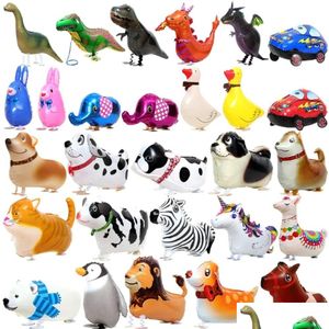 Gift Wrap Cute Walking Animal Helium Balloons Cat Dog Dinosaur Air Ballons Birthday Decorations Kids Adt Event Party Decor Homefavor Dhgjp