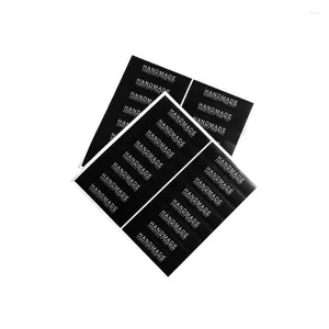 Gift Wrap 160pcs/pack Black Handmade Rectangular Sealing Stickers Labels Sticker Tag Gifts Decoration DIY