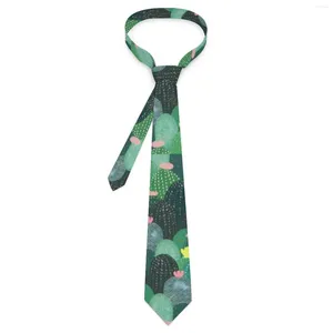 Bow Ties Mens Tie Cute Plant Neck Green Cactus Cool Fashion Collar Custom Cosplay Party Great Quality Slitte Accessories