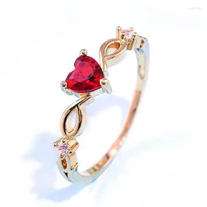 Cluster Rings Cute Heart For Women Female Girlfriend Fashion Zircon Finger Romantic Birthday Jewelry 2023