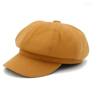 Berretti Berretto versatile Autunno Inverno Cotone Coreano Tinta unita Moda Spaper Cappello per bambini Tendenza Artista Retro Ottagonale