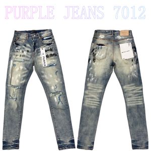 Mens Purple Dżins Designer dżinsy w trudnej sytuacji Rowerzy damskie dżinsowe ładunki dla mężczyzn czarne spodnie pu70012