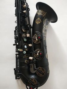 Nwe Suzuki Professional Новый японский тенор-саксофон B-бемоль Музыкальный деревянный инструмент Черный никель-золотой саксофон в подарок с мундштуком