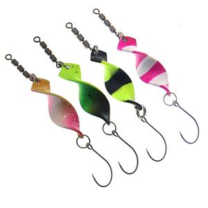 Yemler Bükülmüş Metal Alabalık Balık Kaşığı Yemleri Jigging Yemleri 2.8G 4G Yapay Spinner Sabit Yemleri Alabalık Bass 231201