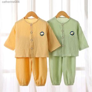 Kläduppsättningar småbarn pojke kläder vår sommar flickor kläder set baby flicka pyjamas set barn kläder sömnkläder pojkar hemkläder spädbarn outfitsl231202