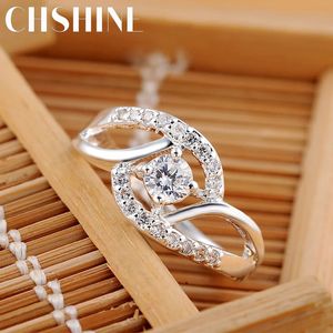 Wedding Rings streetwear 925 Sterling Silver Shiny Zircon diamond Rings For Women Wedding Party Gifts fine Jewelry engagement rings 231202