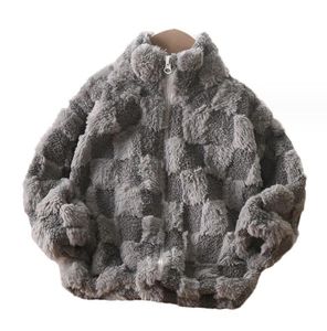 Casaco de lã forrado de lã para bebês outono inverno meninos grils jaqueta com capuz roupas infantis plus veludo casacos grossos