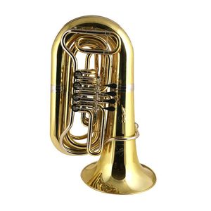 Tuba giratória de alto grau Bb Oem Gold Lacquer Amarelo Bronze Bell Bb Tone Tuba com 4 giratórios