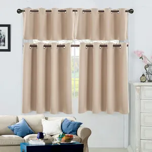 Curtain 2 Panels Set Kitchen Half Curtains - Home Decor Short Drapes Grommet Draperies For Small Nursery/Basement/Bathroom Window