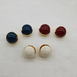 Studörhängen Vintage Emamel Ball Earring Brass Plated Gold Red Blue White Color