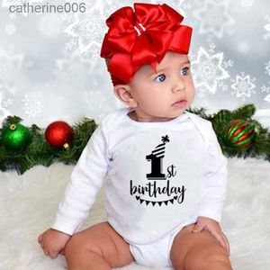 Set di abbigliamento Il mio primo compleanno Neonato Ragazzo RagazzaPagliaccetto Bambino neonato Un anno di età Baby Party Tuta Divertente carino 0-24 mesi Vestiti per neonatiL231202