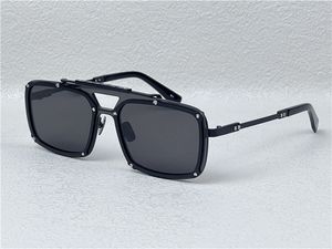 Ny modedesign män fyrkantiga solglasögon H092 Utsökta metallram Rimlösa linsavindelar och generös stil avancerad utomhus UV400-skyddsglasögon