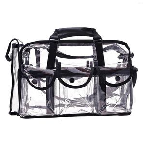 Duffel Bags Large Clear Makeup Bag Transparent PVC Cosmetic With Shoulder Strap And Pockets Zippered Travel Toiletry Carry Pouch