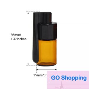 Quality 51mm/36mm Glass Pill Case smoking Vial Bottle Snuff Snorter Dispenser Bullet Container Box with Plastic Spoon Cap accessories