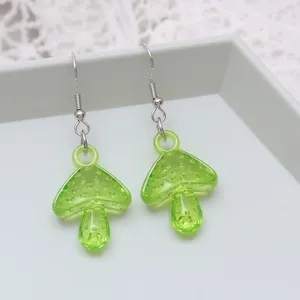 Dangle Earrings Acrylic Mushroom Drop For Women Unique Earring Cute Women's Accessories Fashion Jewelry Design Trendy Jewellery