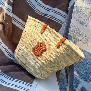 Triomphe koszyk gimnastyczne torby na ramię damskie męskie torebka tydzień plażowa torba rąk raffa crossbody torby luksusowe tote słomka splot sprzęgła torba wiadra