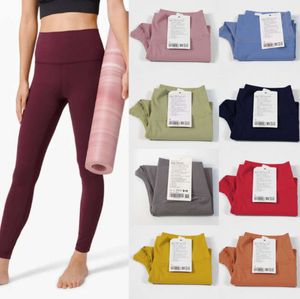 LU однотонные женские брюки для йоги с высокой талией, спортивный комплект для фитнеса, колготки, эластичные уличные леггинсы LL lu-112