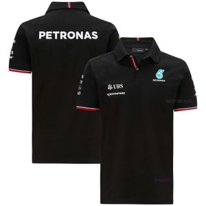 T-shirty mężczyzn 2023/2024 NOWOŚĆ FORMULA ONE Racing Team Polos Summer Petronas Auto Polo Shirt Lapel Motorsport Szybki suchy oddychający swobodny R9QE