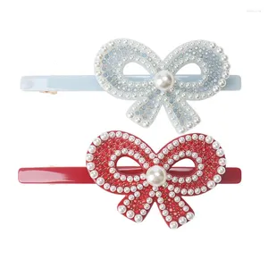 Fermagli per capelli Una barretta con clip di perle in stile francese per donne Ragazze Accessorio farfalla Ornamento Gioielli Tiara Viaggi d'affari